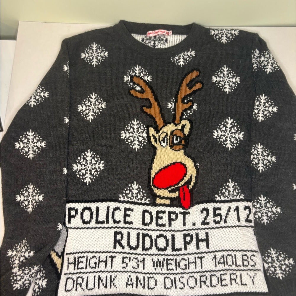 Gray Reindeer Sweater